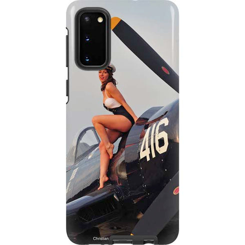 1940s Navy Pin-Up Girl On Corsair Fighter Plane Galaxy S20 Pro Case